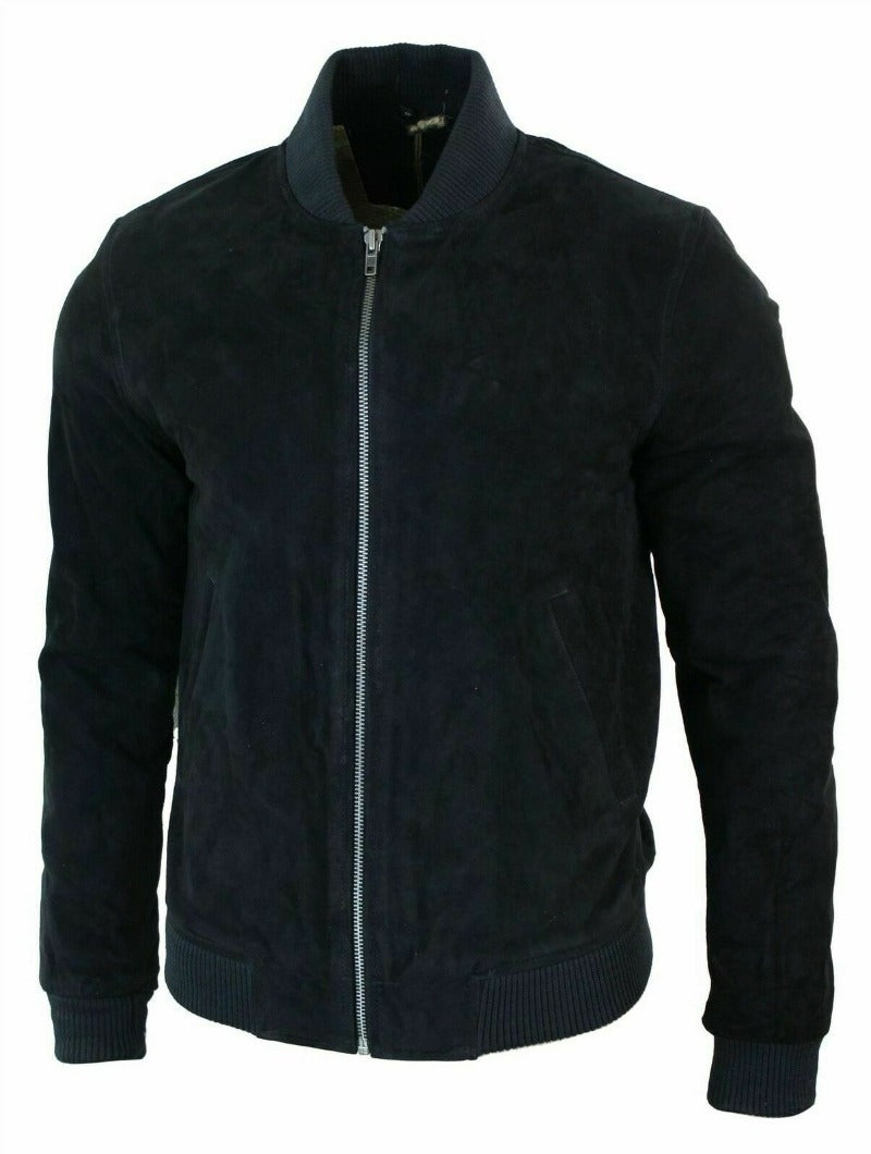 Black Suede Bomber Jacket | Suede Leather Jacket | Noora International