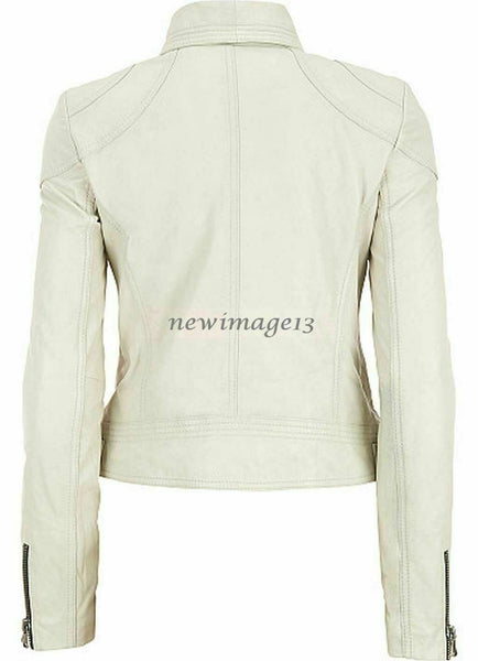 Noora NEW 100% WOMEN'S SOFT LAMBSKIN LEATHER BOMBER BIKER Halloween JACKET SJ9