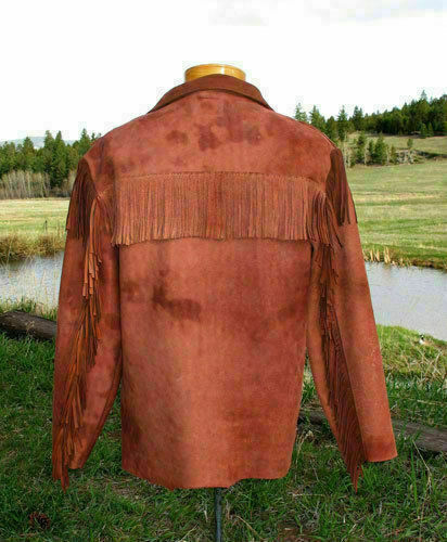 NOORA Men Western Suede Leather Jacket Fringe Suede Leather Shirt  SP456