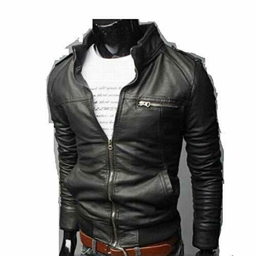 NOORA MENS Lambskin Fridge BIKER CAFE RACER  REAL  LEATHER SLIM FIT JACKET NI-40