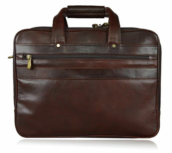 NOORA Men Cowhide Genuine Leather Messenger Shoulder Laptop Bag Briefcas QD284