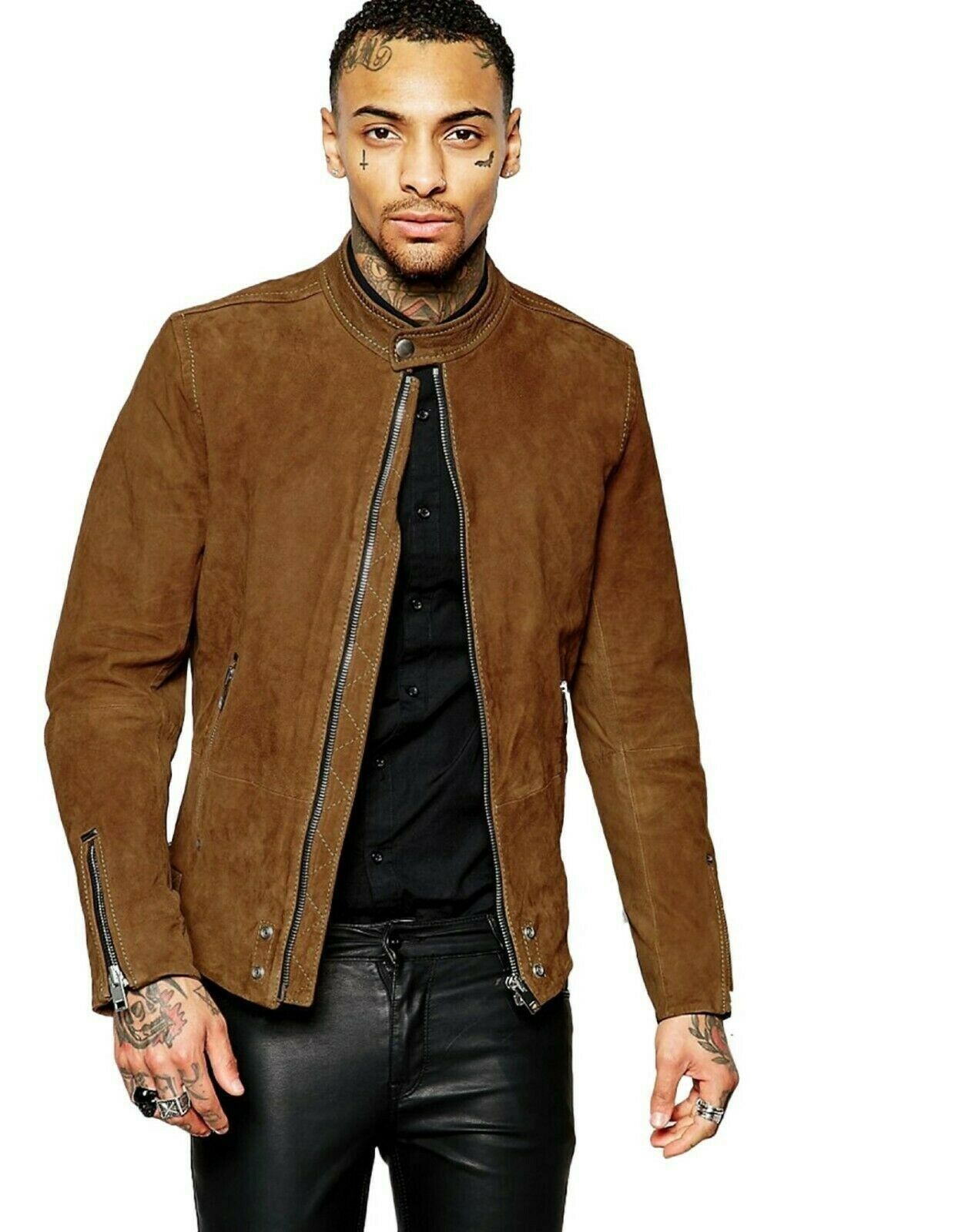 Brown Suede Biker Jacket | Suede Biker Jacket | Noora International