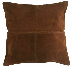 Noora Soft Genuine Suede Leather Pillow Cover Cushion Cover