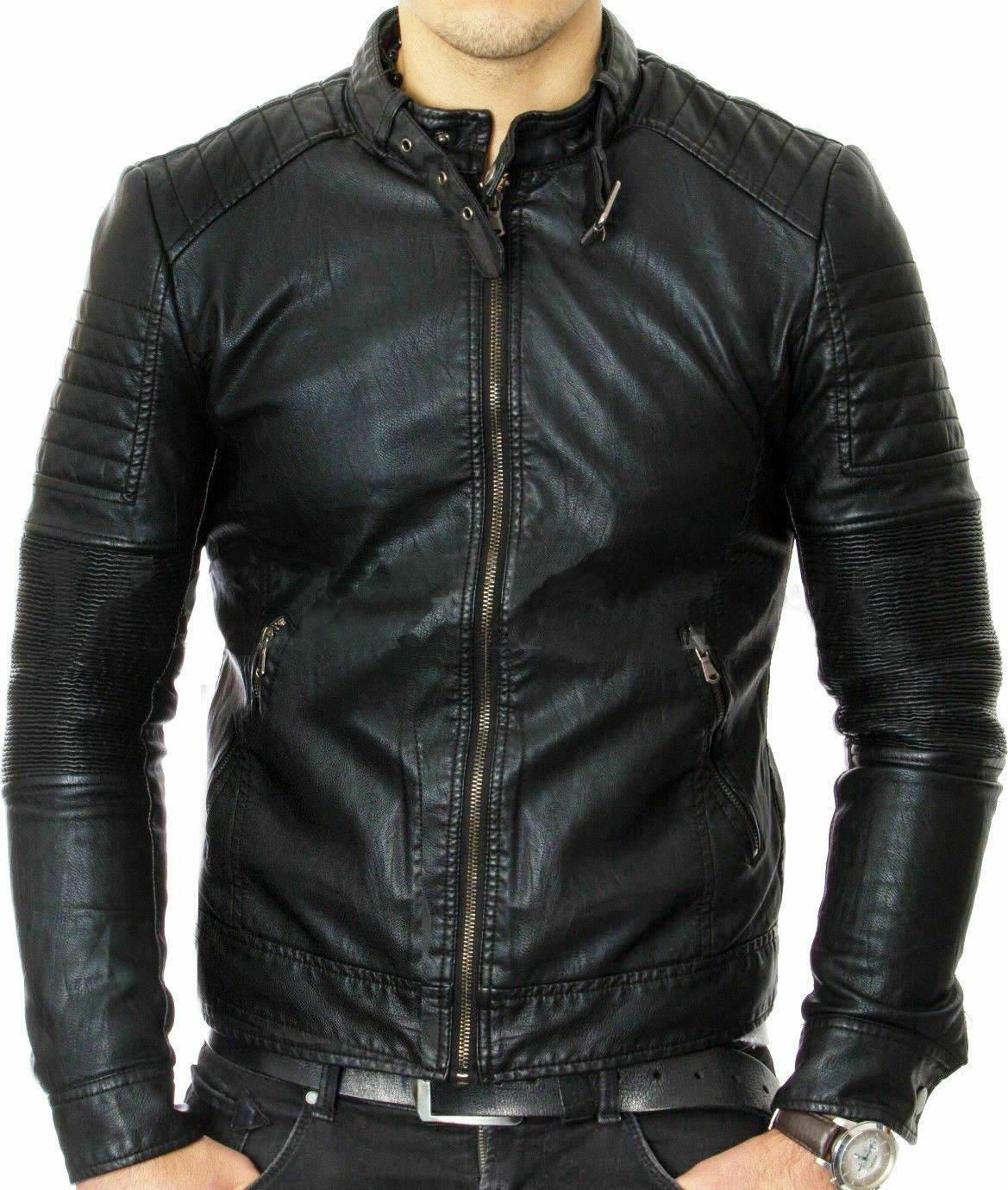 NOORA NEW MENS REAL LAMBSKIN LEATHER BLAZER JACKET TWO BUTTON SLIM FIT COAT NI-5