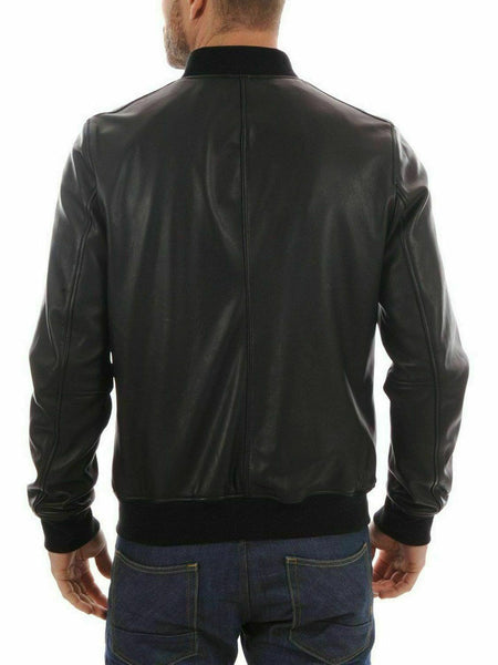 Noora New Men Quilted Leather Jacket 100% Soft Lambskin Biker Bomber # LTMJ864