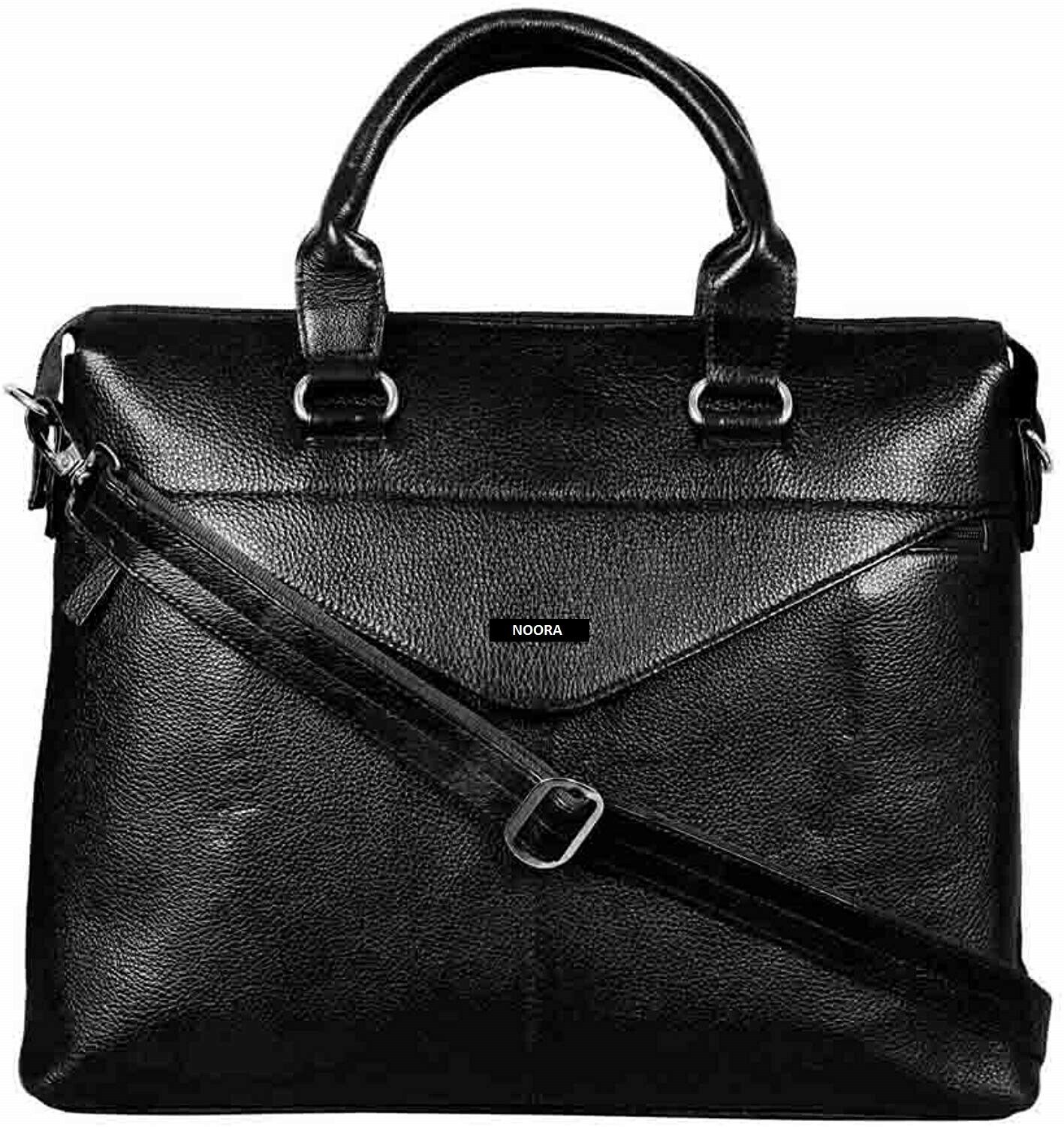 NOORA 16 inches Leather Laptop Crossbody Shoulder Messenger Briefcase Bag.WA262