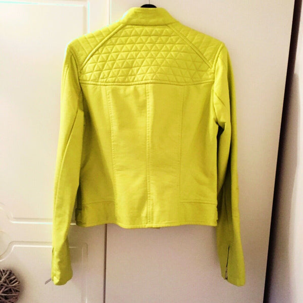NOORA New Women Leather Lambskin Bomber Jacket Classic Diamond Biker Jacket QD33