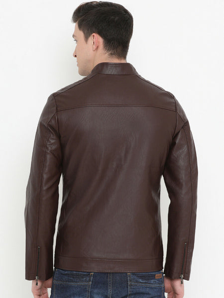 Noora Real Lambskin Dark Brown Leather Jacket Men's Leather Stylish  Smart Fit Leather Jacket NI-67