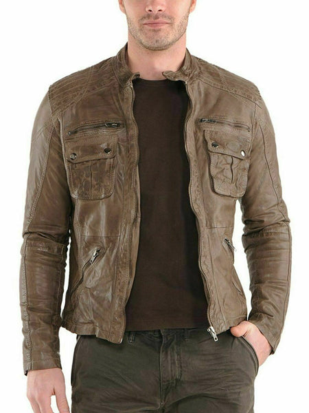 Noora Indiana Jones Harrison Classic Distressed Real Leather Jacket thumbnail QD