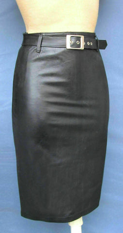 Noora Womens Lambskin Black Leather pencil skirt 100% Genuine SK-20
