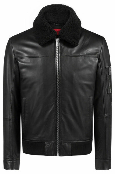 Noora MENS BIKER Lambskin CAFE RACER  REAL  LEATHER SLIM FIT JACKET NI-43