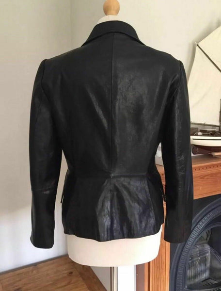 Noora Womens Ladies Real Soft Leather Racing Style Biker Jacket NEW L5