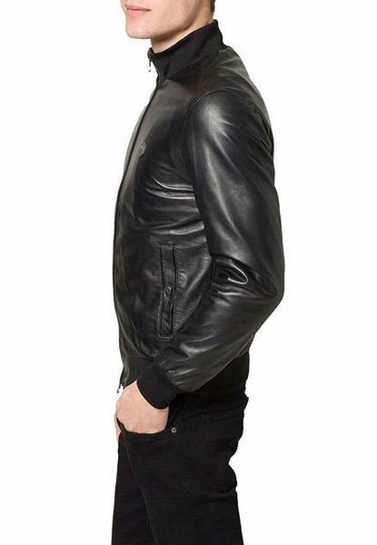 NOORA New MEN'S Genuine Hot BIKER CAFE RACER  REAL LEATHER SLIM FIT JACKET NI-27