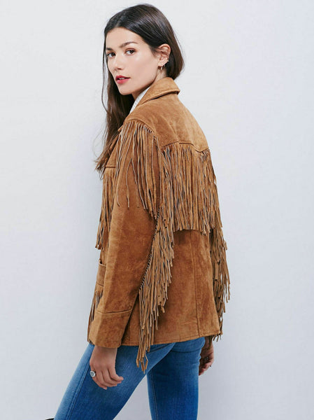 Noora New Women's Lambskin Brown Suede Leather Jacket Racing Stylish Biker Modern Jacket  L13