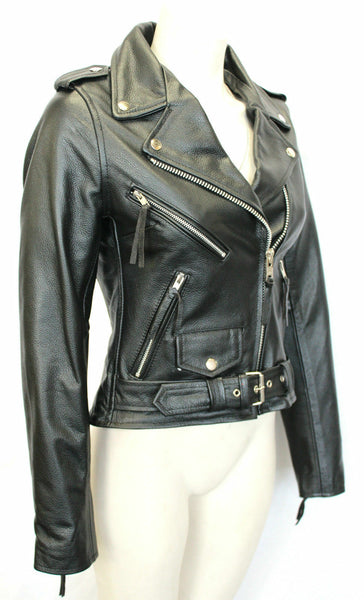 NOORA Women Ladies Leather Jacket Coats Zip Up Biker Flight Casual BS-105