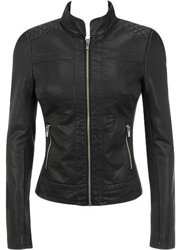 Noora Women's Classic fitted Black motorcycle leather jacket ST0309