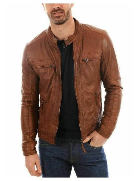 Men's Brown Leather Jacket | Stylish Jackets | Noora International