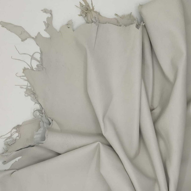 NOORA ICE WHITE off white Lambskin Lamb Sheep leather material for sewing hide skin skins hides 5+ SqFt WA81