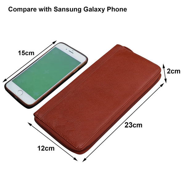NOORA Women's Brown wallet, Document Holder, Credit,Debit,ATM Card Holder, Cheque Book, Passbook Holder- SK8