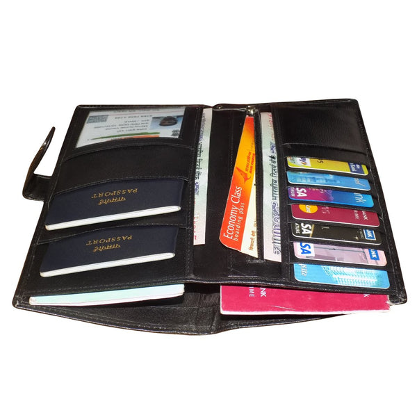 NOORA personalized Black wallet for Men's & Women's| Passport Holder| Documents Holder|Card Holder|Money Wallet- SK14