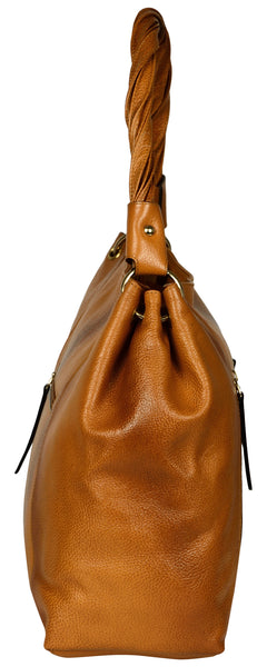 Women's light brown leather bag