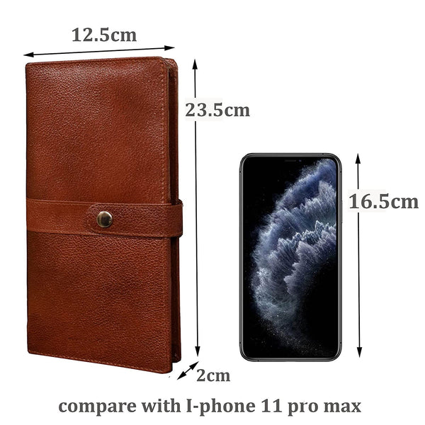 NOORA wallet for Men and Women| Brown Color Wallet| Cheque Book Holder| Card Credit Card Holder