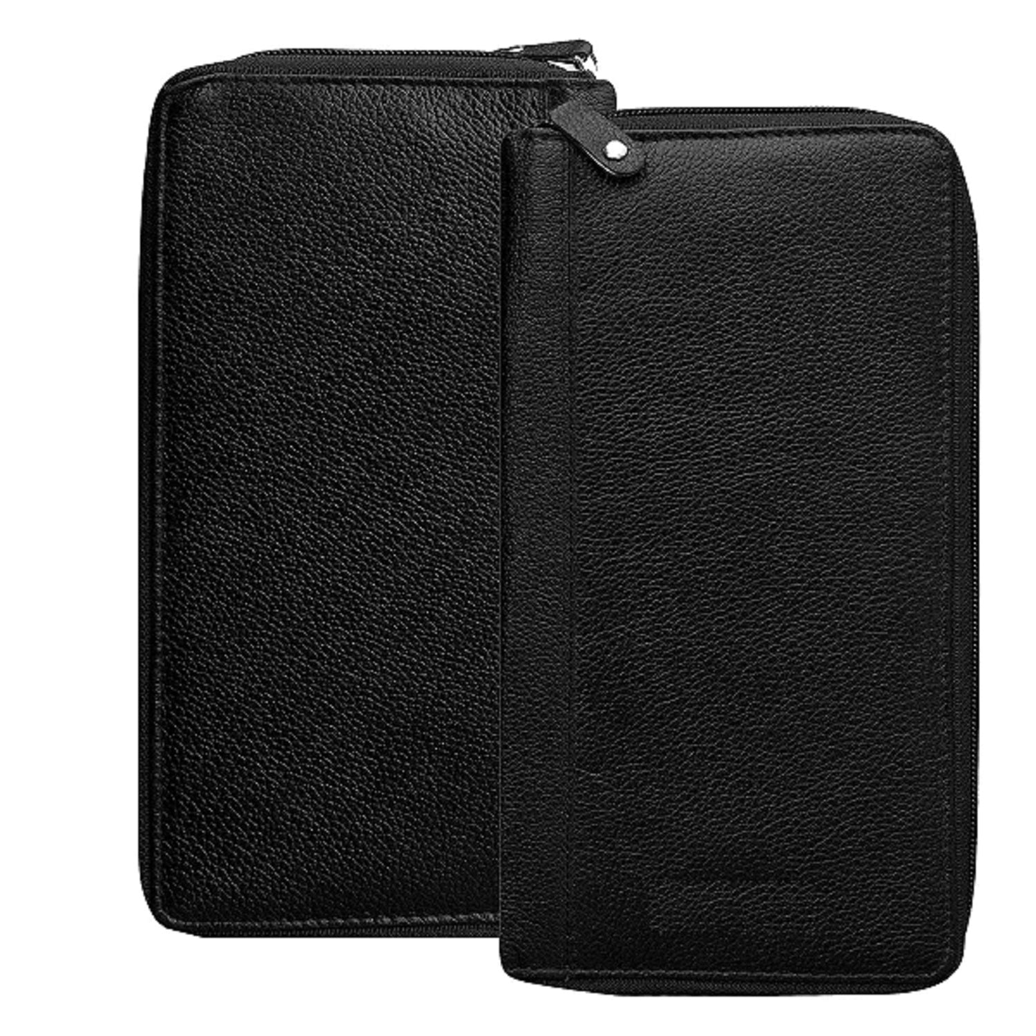 NOORA personalized wallet for Unisex ,BLACK Leather Passport and Card Holder,  Travel Wallet , Money Wallet |  Men's Gift - SK6