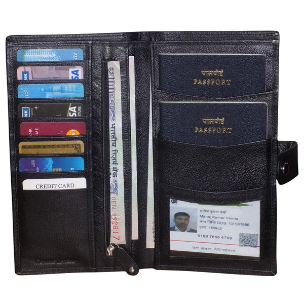 NOORA personalized Black wallet for Men's & Women's| Passport Holder| Documents Holder|Card Holder|Money Wallet- SK14