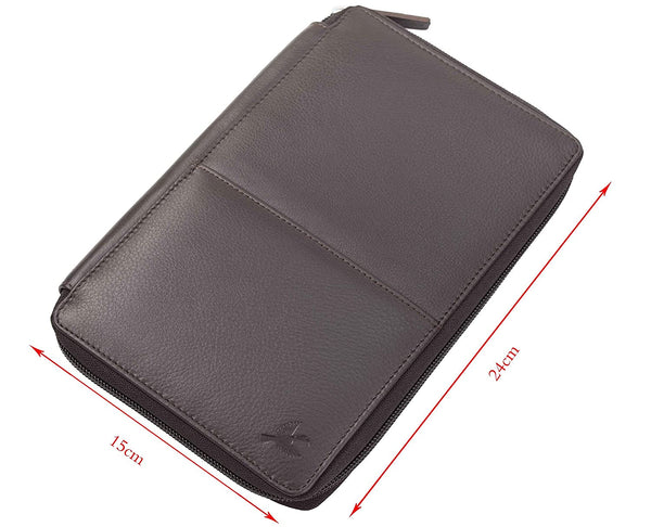 NOORA 100% personalized wallet for men's , BLACK Leather Passport Holder Travel Wallet , Cum Document Organizer Gift For Him - SK6