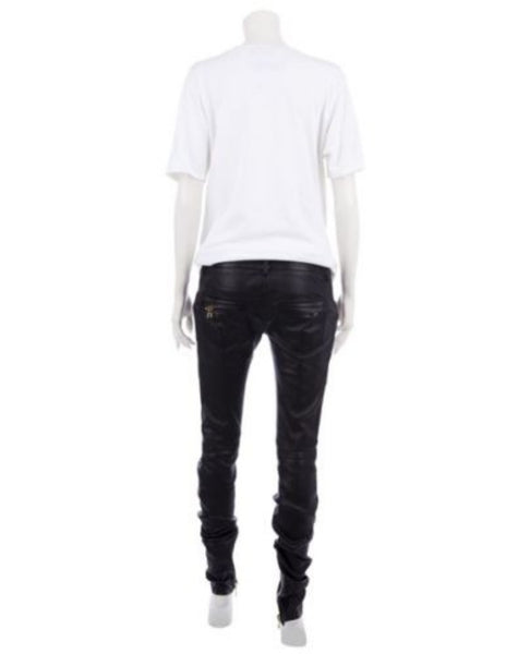 Men’s Solid Black leather trousers