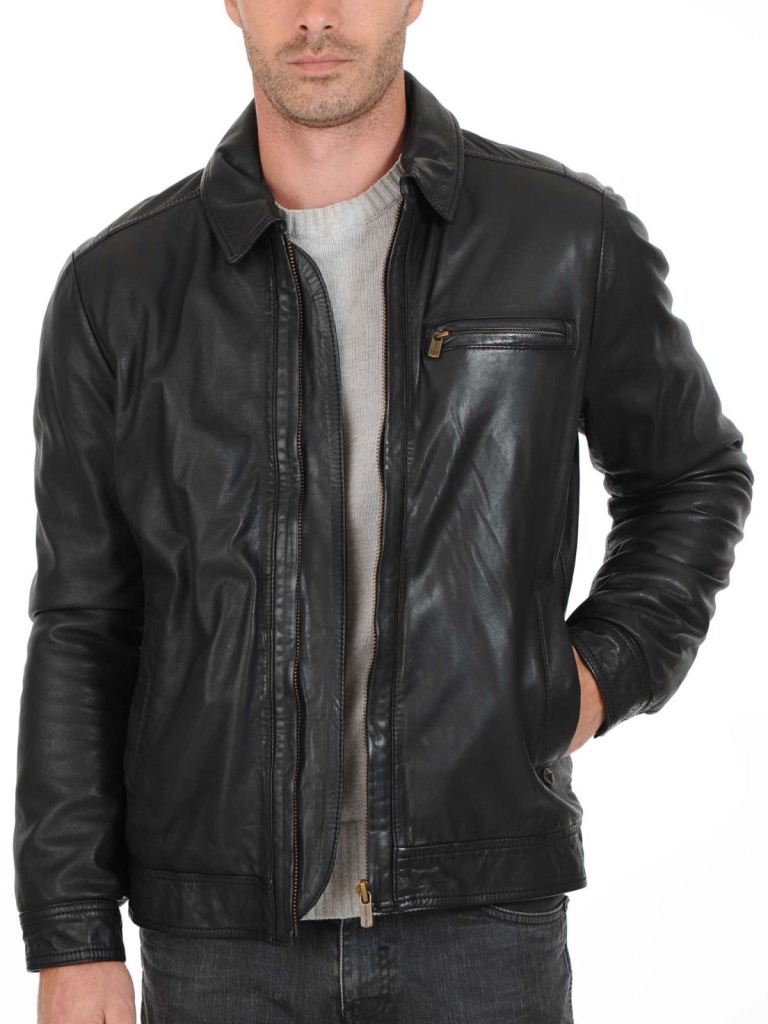 Black Leather Zipper Jacket | Zipper Jackets | Noora International