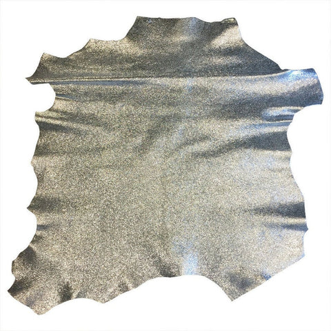 NOORA Silver Leather Hide Blue Tone Metallic Skins Soft Upholstery Material,Arts Craft Supplies 5 SQF