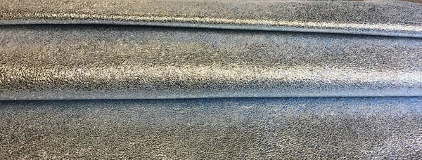 NOORA Silver Leather Hide Blue Tone Metallic Skins Soft Upholstery Material,Arts Craft Supplies 5 SQF