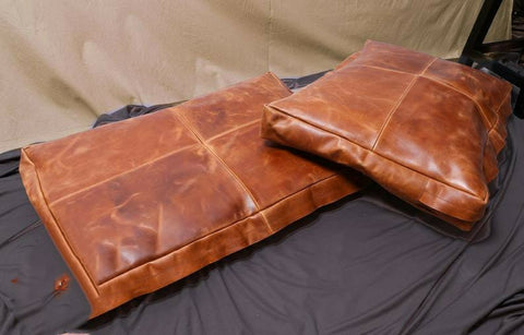 NOORA Customized Real Leather Seat Cushion Cover| Dining Cushion | Rectangular Floor Cushion Cover | ST0136