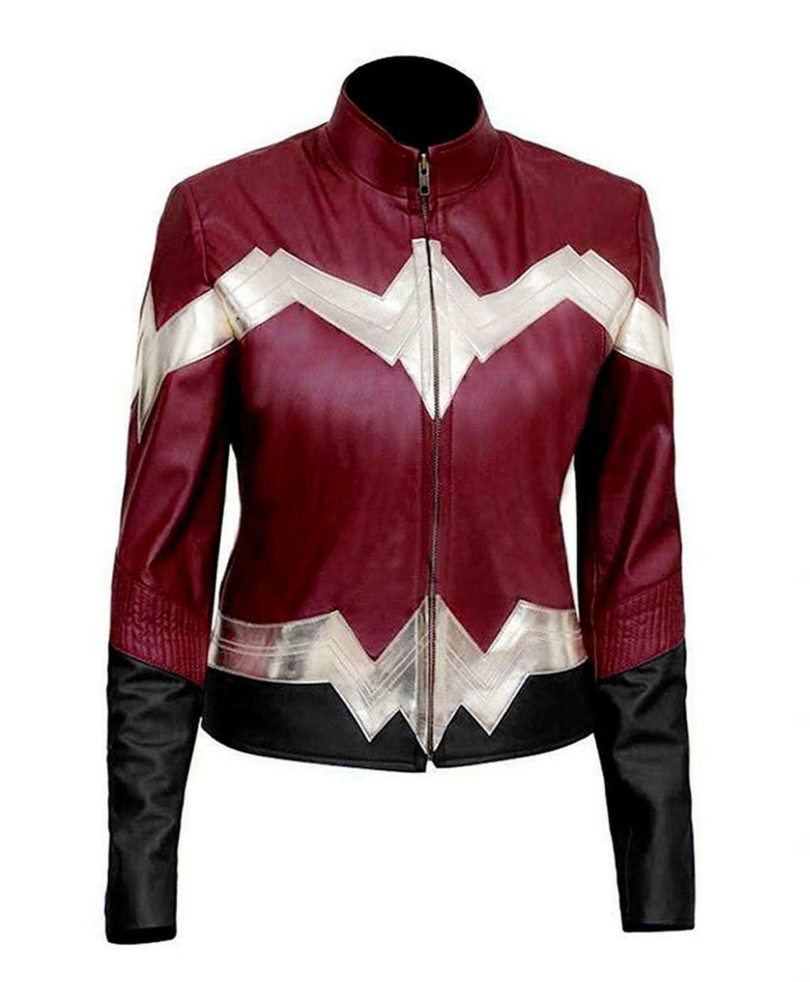 NOORA Women's Real Lambskin Colour Block Pattern Biker Jacket With Zipper | Bio Color Jacket | Slim Fit Jacket | ST0404
