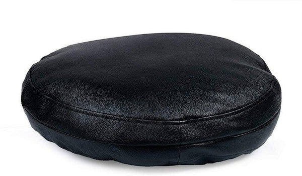 Noora Lambskin Leather Black Round Diameter Pillow Cover Modern Hom & Living Decor Case Cover| ST0147