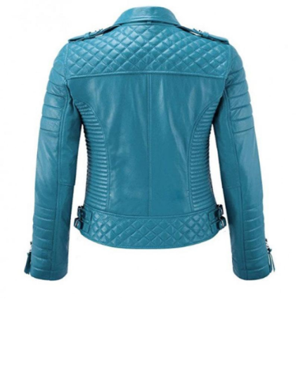 Women's Blue Leather Jacket | Blue Leather Jacket | Noora International