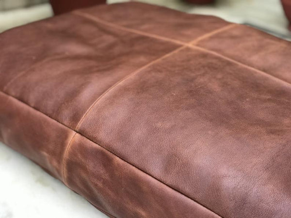 NOORA Customized Real Leather Seat Cushion Cover| Dining Cushion | Rectangular Floor Cushion Cover | ST0136