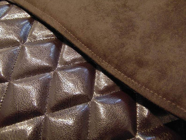 NOORA Lambskin Leather Recliner Headrest Cover | Brown Slip Cover | Quilted Cover | Furniture Protector | Theater Seat Cover | ST0151