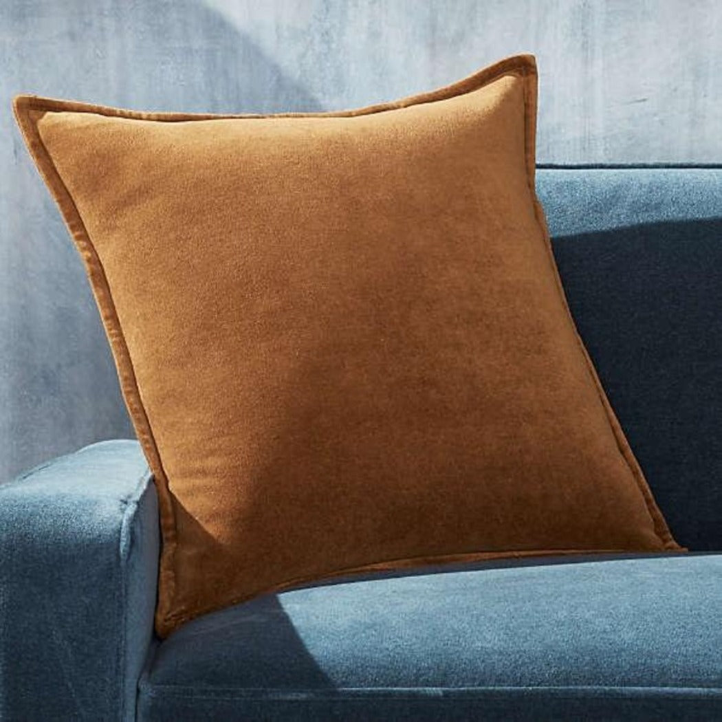 NOORA Real Lambskin Suede Cushion Cover Tan |Square Sofa Cushion Case| Throw Covers for Living Room & Bedroom