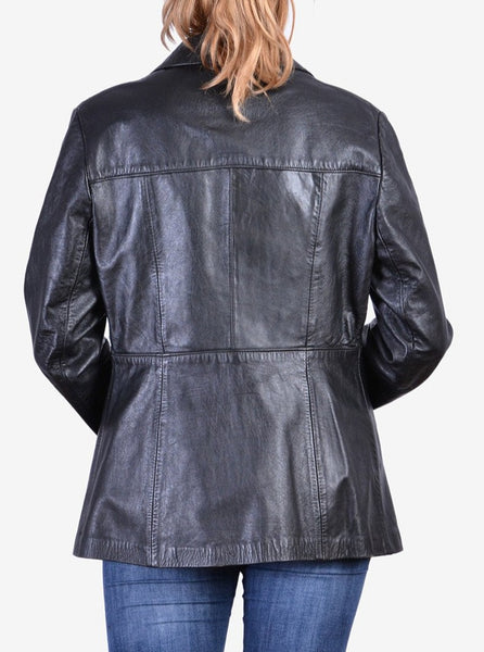 Noora New Ladies & Girls Lambskin Black Leather Jacket For Vintage Black Biker Jacket YK0240