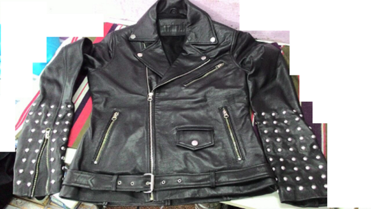 Noora New Handmade Women's Black Stylish Studded Style Lambskin Leather Jacket With Long Sleeves, Belt & Metal Snaps  UN024