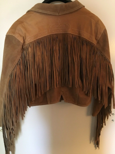 Noora Womens Party Wear Vintage Brown Fringed Cropped Western Lambskin Leather Jacket UN01