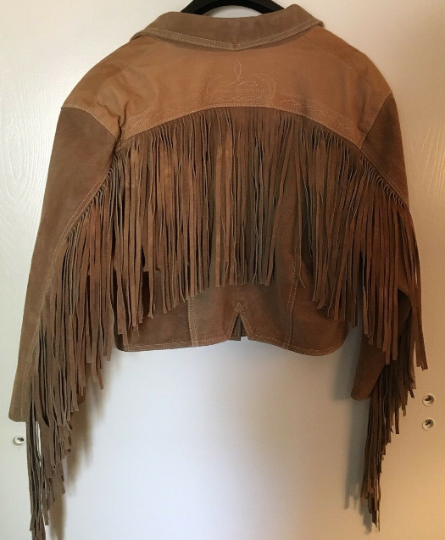 Noora Womens Party Wear Vintage Brown Fringed Cropped Western Lambskin Leather Jacket UN01