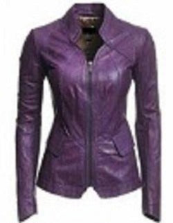 Noora New Vintage Womens lambskin Purple Leather Jacket | Motorcycle Biker Jacket YK057