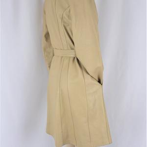 NOORA New 100% Real Lambskin Leather Beige Color Vintage Women's Long Trench Coat NM004