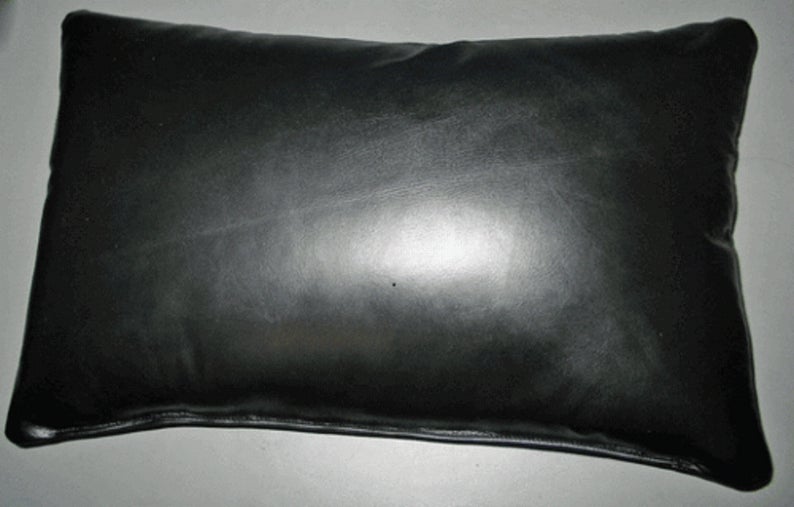 NOORA Lambskin Leather Cushion Cover, Decorative Leather Throw Pillow Cases, Cover for Couch Rectangular Home Decor Housewarming Gift - BLACK , SJ7