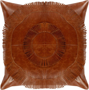 NOORA Lambskin leather Surya pillow cover Burnt Orange,Plain Square Leather Pillow Cover Housewarming Gift, Halloween, SB74