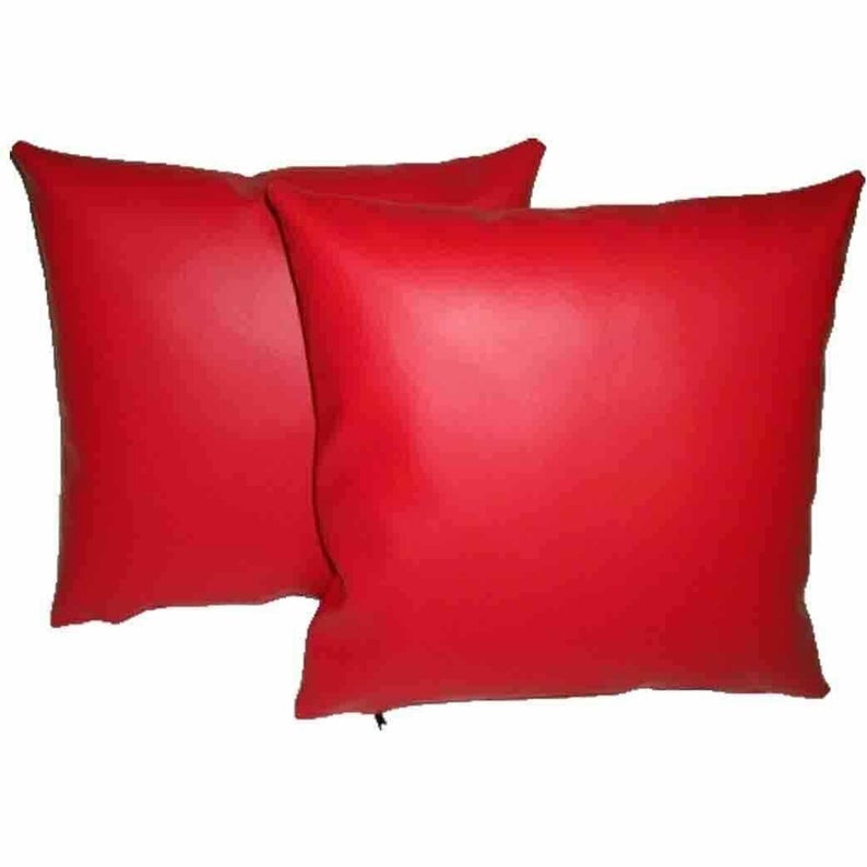 NOORA Premium Grade Red Leather Pillow Cover,Square throw pillow Cover,Decor Home,Wedding Gift, 100% Crunch leather , xoxo pillow Cover SJ8