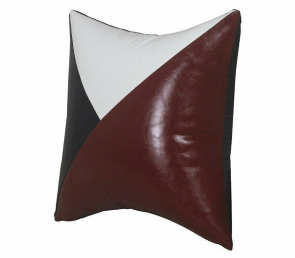 NOORA Real Lambskin Leather Cushion Cover | Handmade Unique Triangle Design Square Pillow Cases | Decorative Throw Sofa Case, Home Decor SJ400